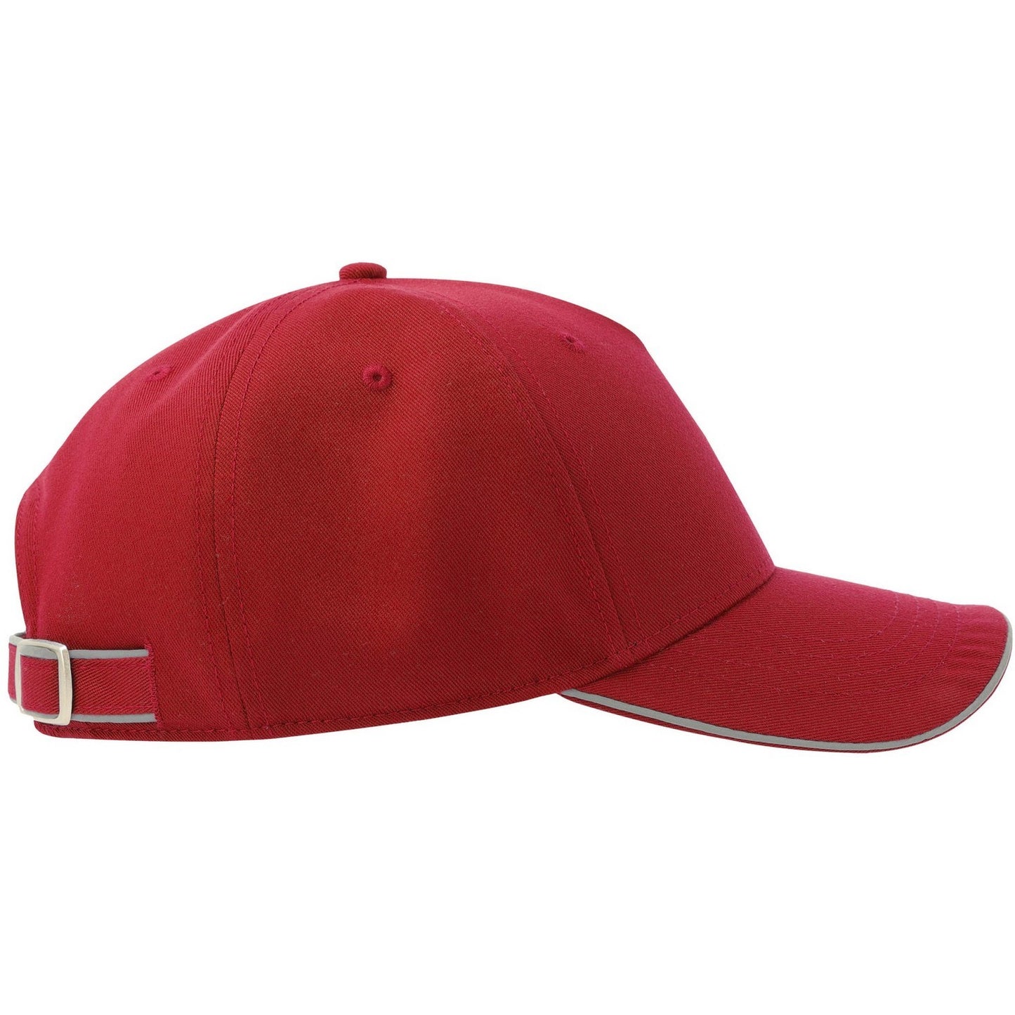Red - Side - Atlantis Unisex Adult Reflective Sustainable 5 Panel Baseball Cap
