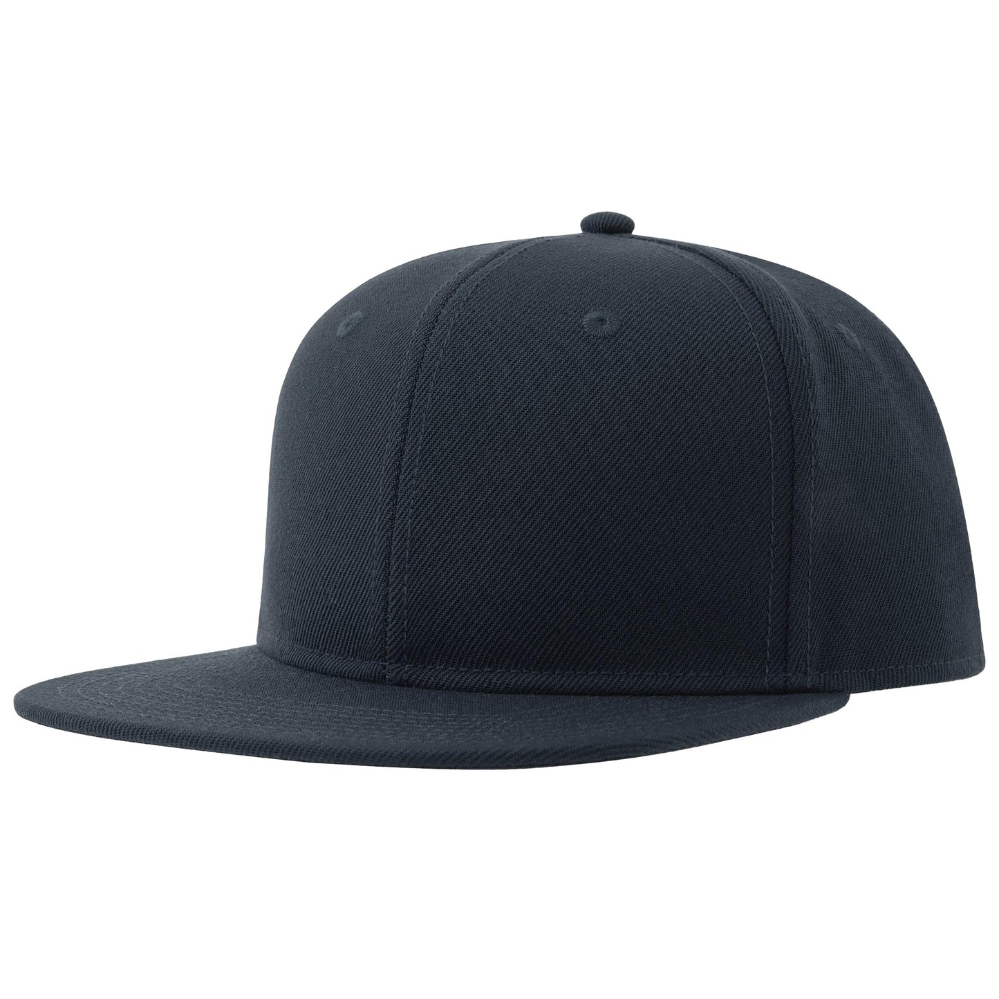 Navy - Front - Atlantis Unisex Adult 6 Panel Sustainable Flat Peak Baseball Cap