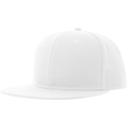 White - Front - Atlantis Unisex Adult 6 Panel Sustainable Flat Peak Baseball Cap