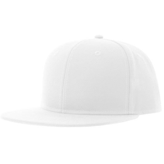 White - Front - Atlantis Unisex Adult 6 Panel Sustainable Flat Peak Baseball Cap