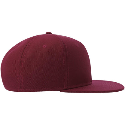 Cardinal Red - Side - Atlantis Unisex Adult 6 Panel Sustainable Flat Peak Baseball Cap