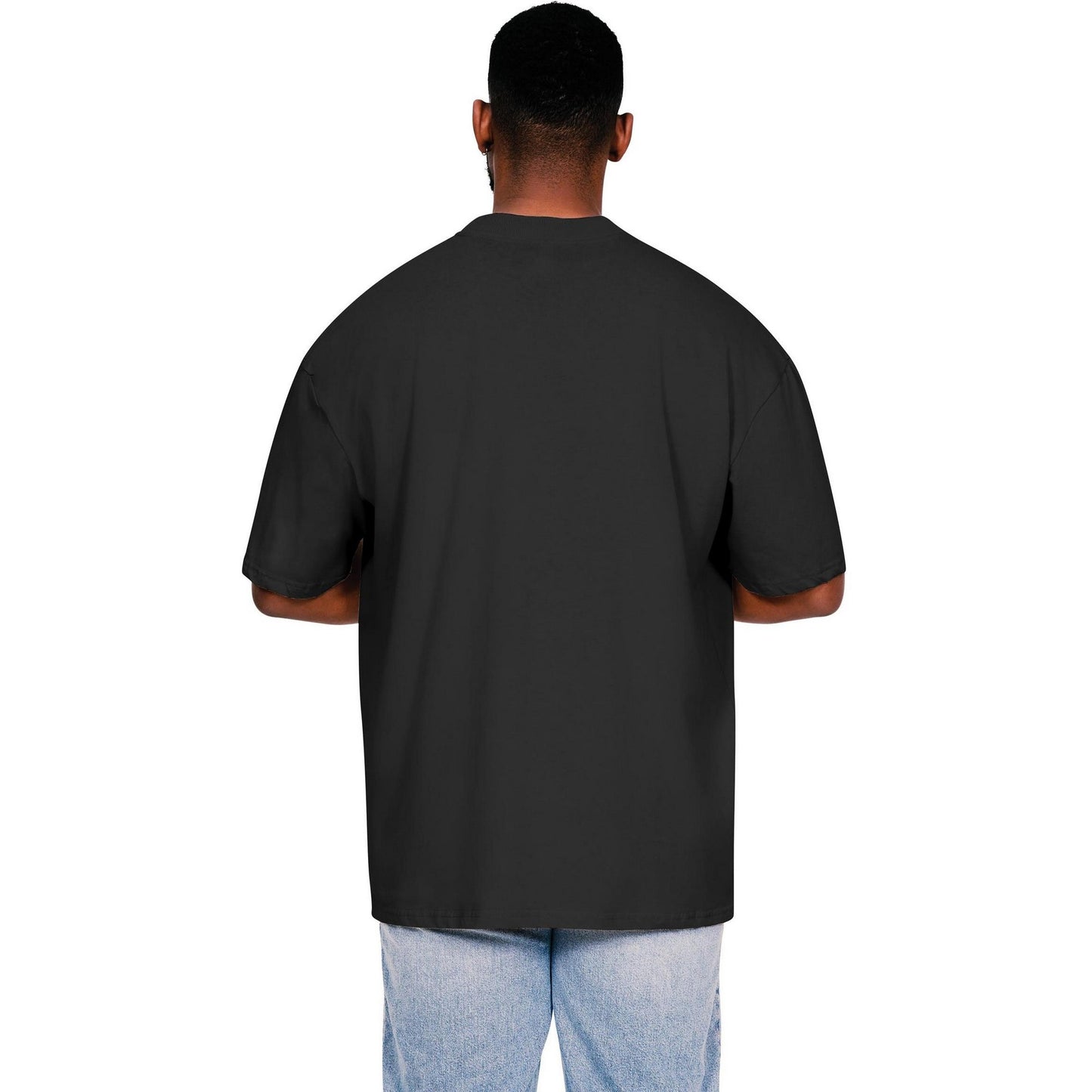 Black - Back - Casual Classics Mens Core Ringspun Cotton Tall Oversized T-Shirt