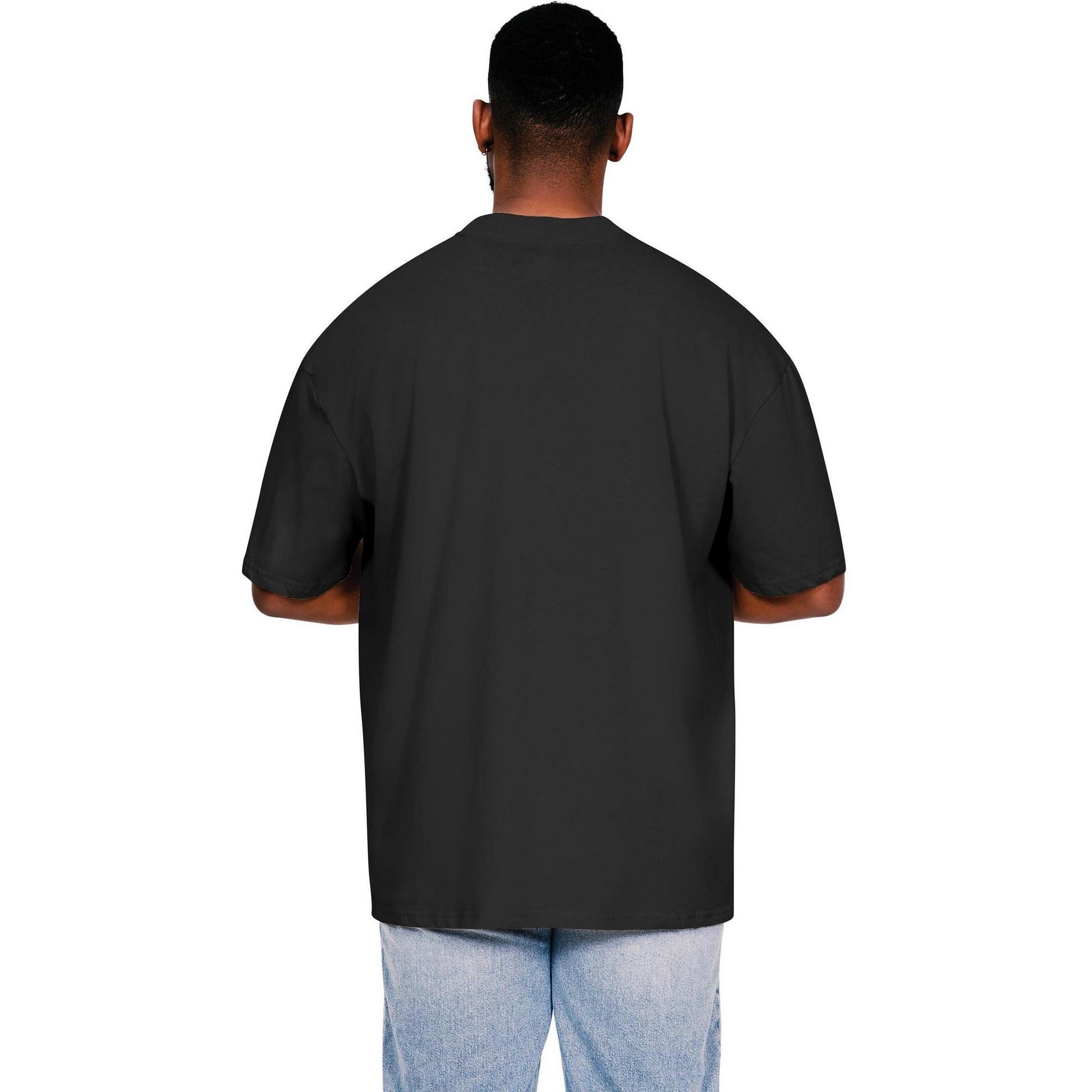 Black - Back - Casual Classics Mens Core Ringspun Cotton Tall Oversized T-Shirt