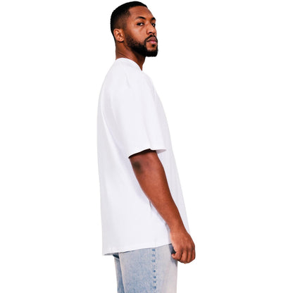 White - Side - Casual Classics Mens Core Ringspun Cotton Tall Oversized T-Shirt