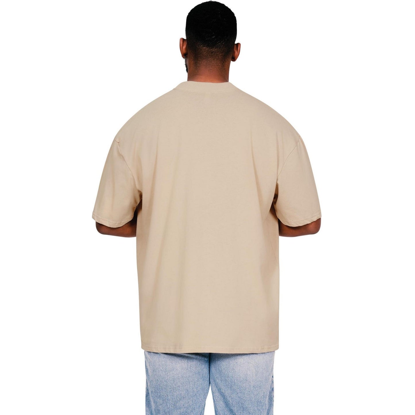 Ecru - Back - Casual Classics Mens Core Ringspun Cotton Tall Oversized T-Shirt