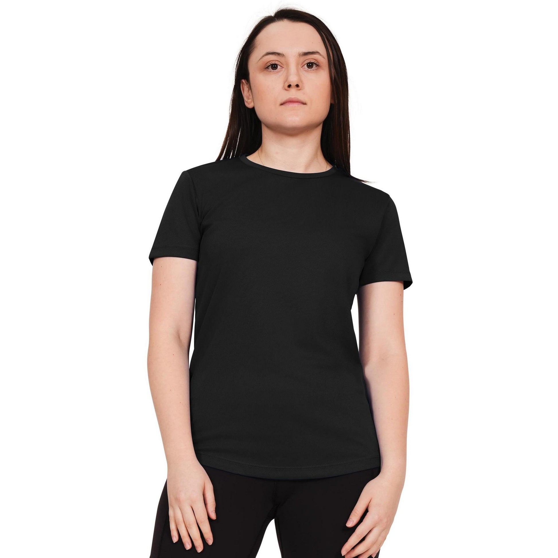 Black - Front - Casual Classics Womens-Ladies Original Tech T-Shirt
