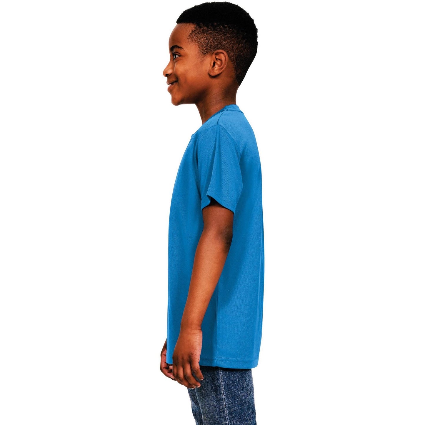 Sapphire Blue - Side - Casual Classics Childrens-Kids Original Tech T-Shirt