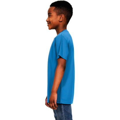 Sapphire Blue - Side - Casual Classics Childrens-Kids Original Tech T-Shirt