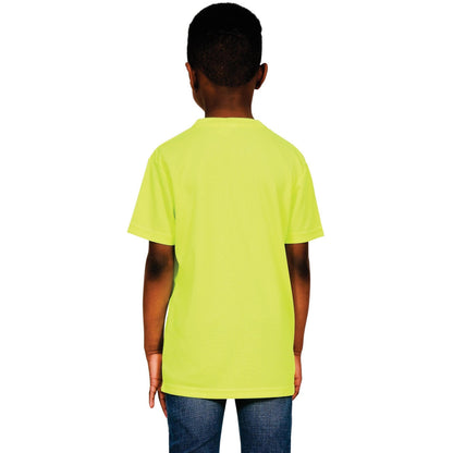 Cyber Yellow - Back - Casual Classics Childrens-Kids Original Tech T-Shirt