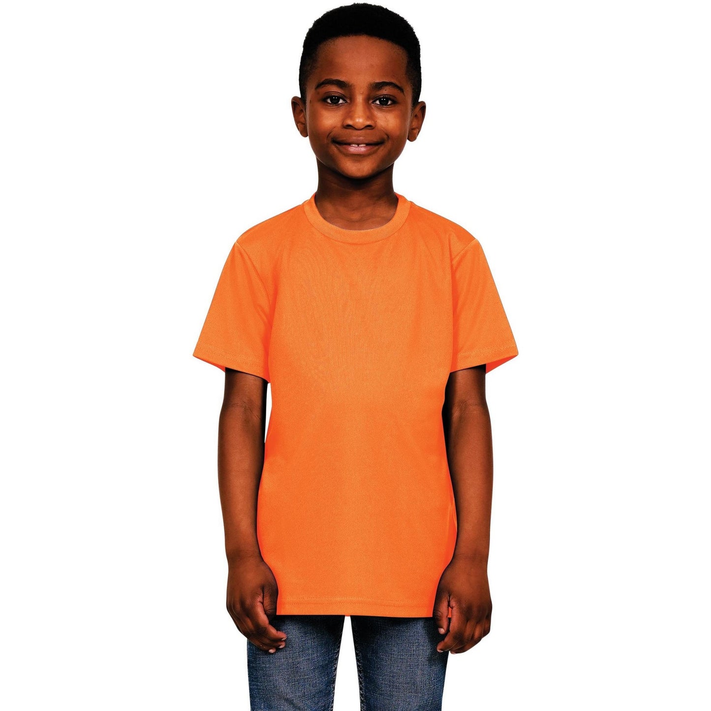 Cyber Orange - Front - Casual Classics Childrens-Kids Original Tech T-Shirt