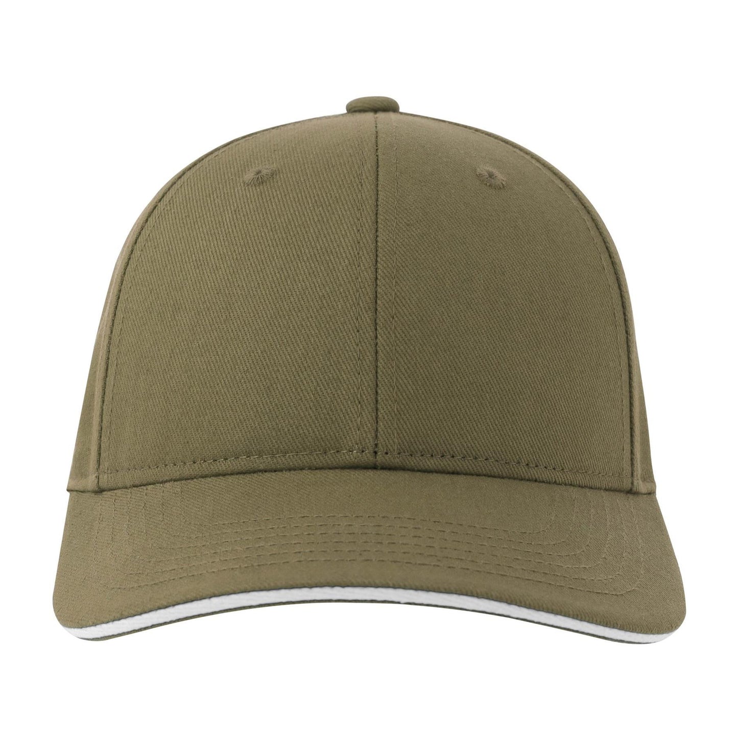 Olive-White - Lifestyle - Atlantis Unisex Adult Liberty Sandwich 6 Panel Sustainable Cap