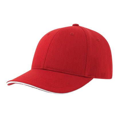 Red-White - Front - Atlantis Unisex Adult Liberty Sandwich 6 Panel Sustainable Cap