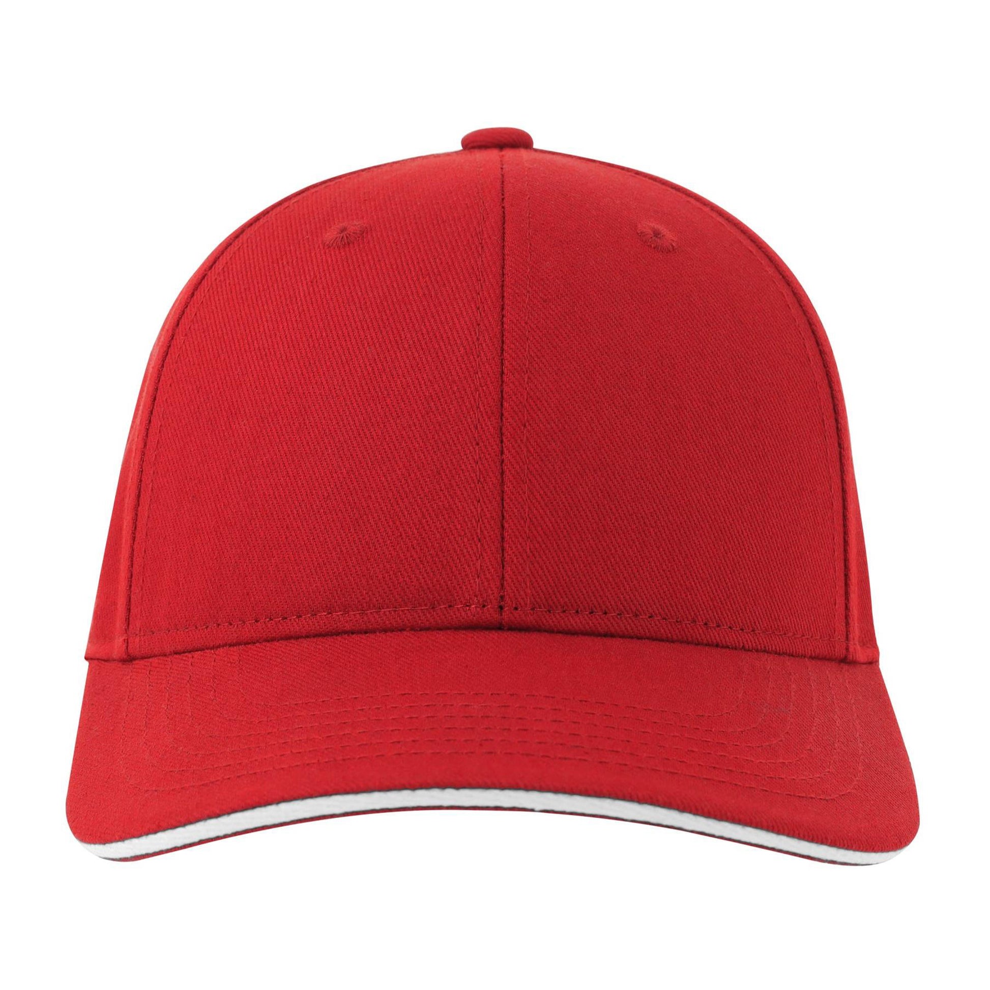 Red-White - Lifestyle - Atlantis Unisex Adult Liberty Sandwich 6 Panel Sustainable Cap