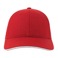 Red-White - Lifestyle - Atlantis Unisex Adult Liberty Sandwich 6 Panel Sustainable Cap