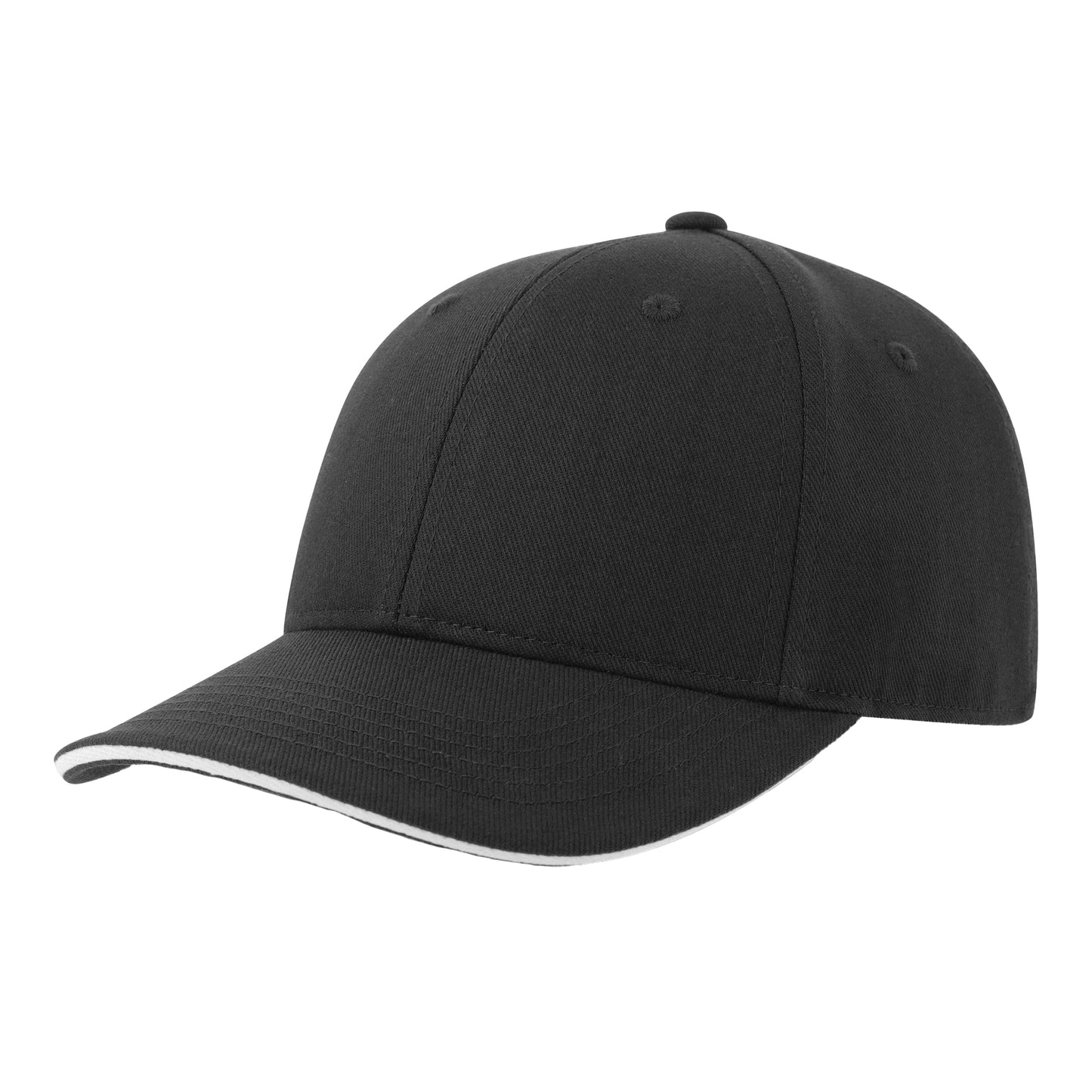 Black-White - Front - Atlantis Unisex Adult Liberty Sandwich 6 Panel Sustainable Cap
