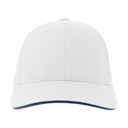 White-Navy - Lifestyle - Atlantis Unisex Adult Liberty Sandwich 6 Panel Sustainable Cap