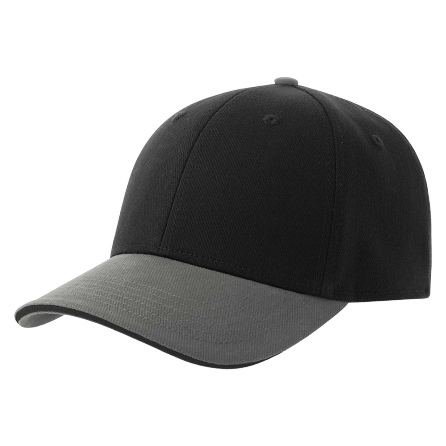 Black-Grey - Front - Atlantis Unisex Adult Liberty Sandwich 6 Panel Sustainable Cap