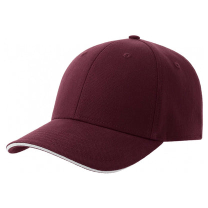 Burgundy-White - Front - Atlantis Unisex Adult Liberty Sandwich 6 Panel Sustainable Cap