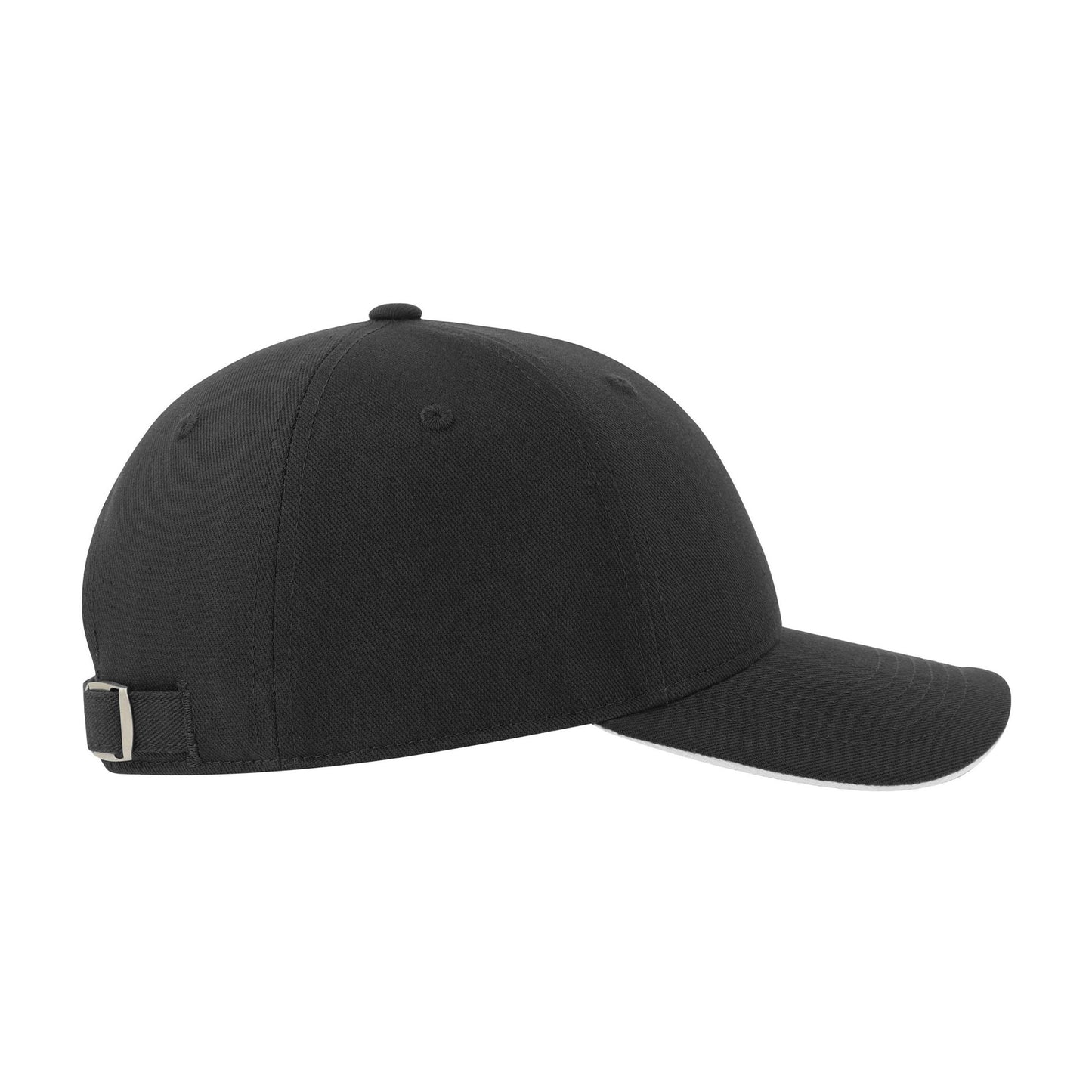 Black-White - Side - Atlantis Unisex Adult Liberty Sandwich 6 Panel Sustainable Cap