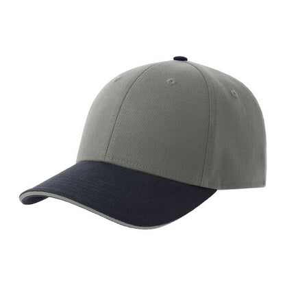 Grey-Navy - Front - Atlantis Unisex Adult Liberty Sandwich 6 Panel Sustainable Cap