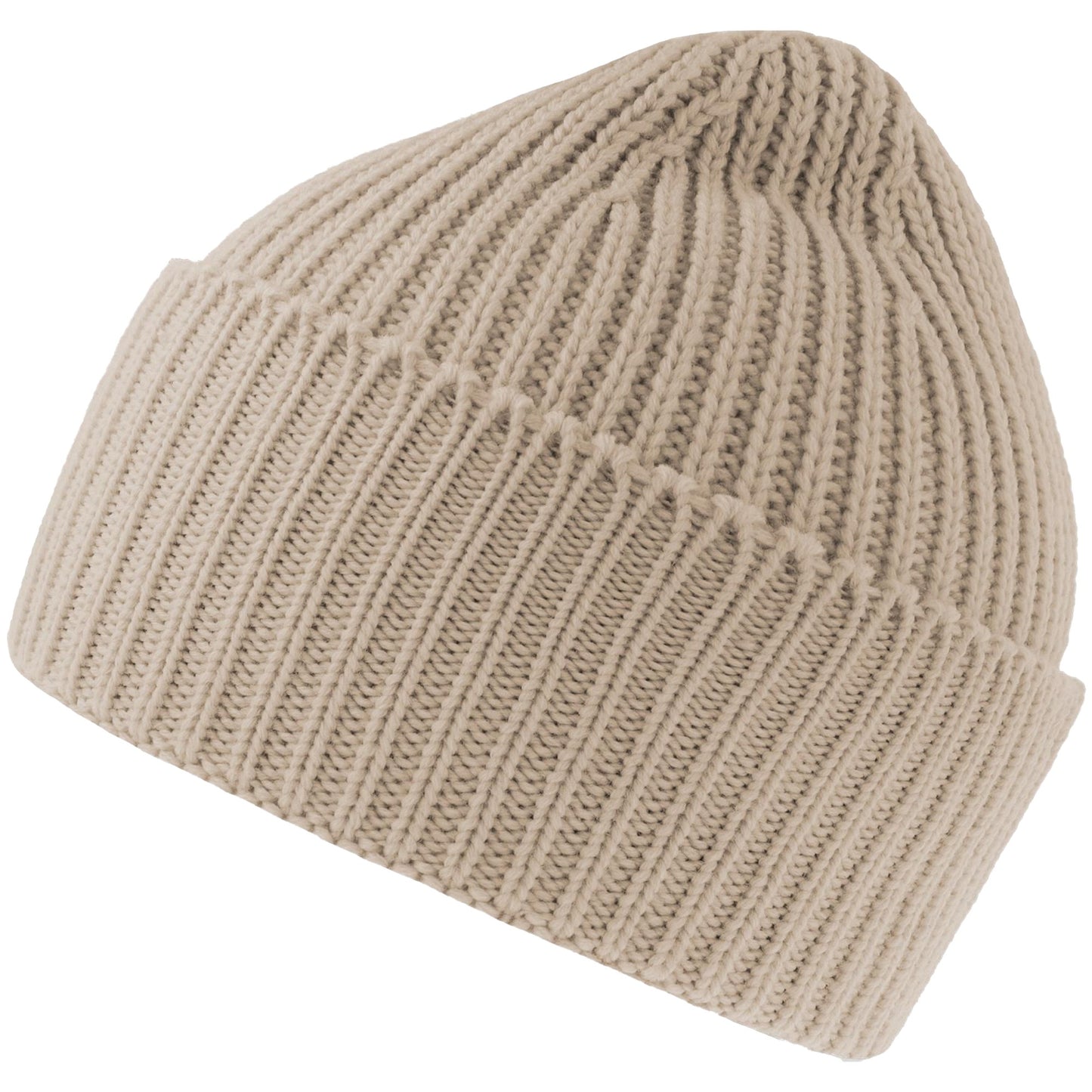 Beige - Front - Atlantis Unisex Adult Oak Chunky Knit Beanie
