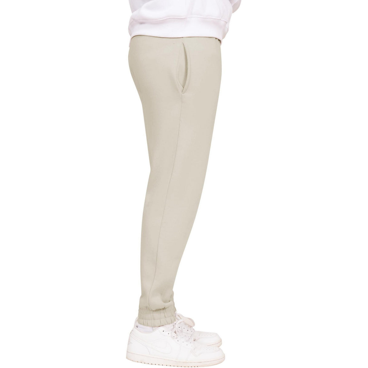 Ecru - Side - Casual Classics Unisex Adult Blended Core Regular Jogging Bottoms