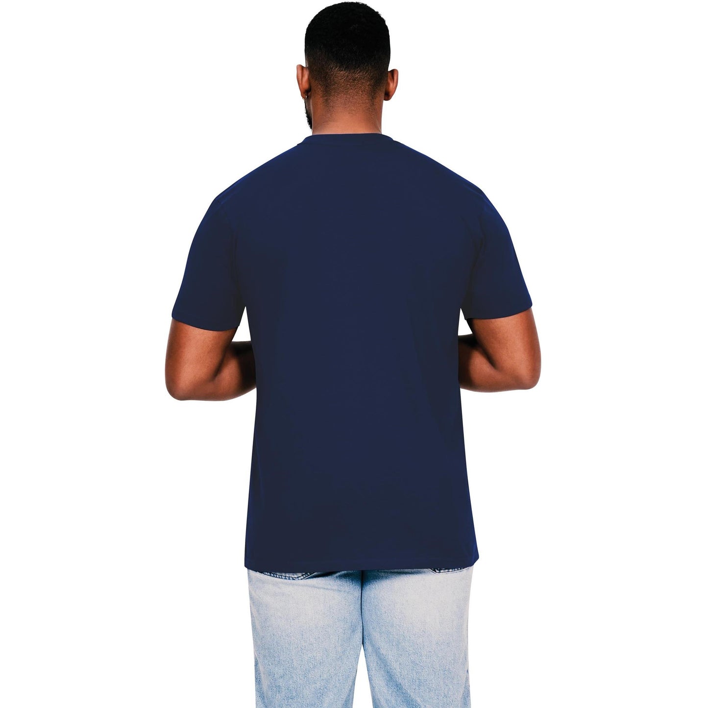 Navy - Back - Casual Classics Unisex Adult Combed Cotton Organic T-Shirt