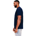 Navy - Side - Casual Classics Unisex Adult Combed Cotton Organic T-Shirt