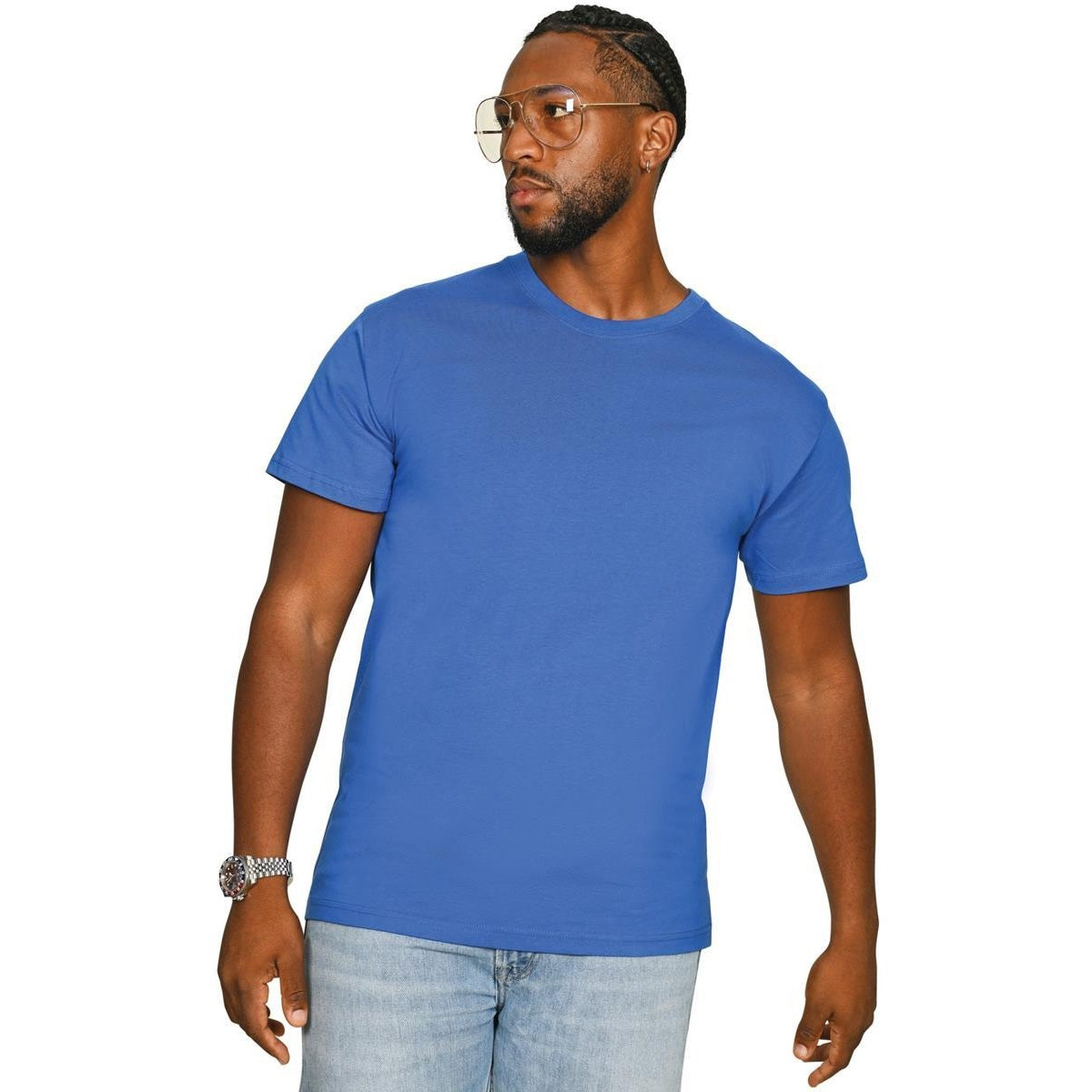 Royal Blue - Front - Casual Classics Unisex Adult Combed Cotton Organic T-Shirt