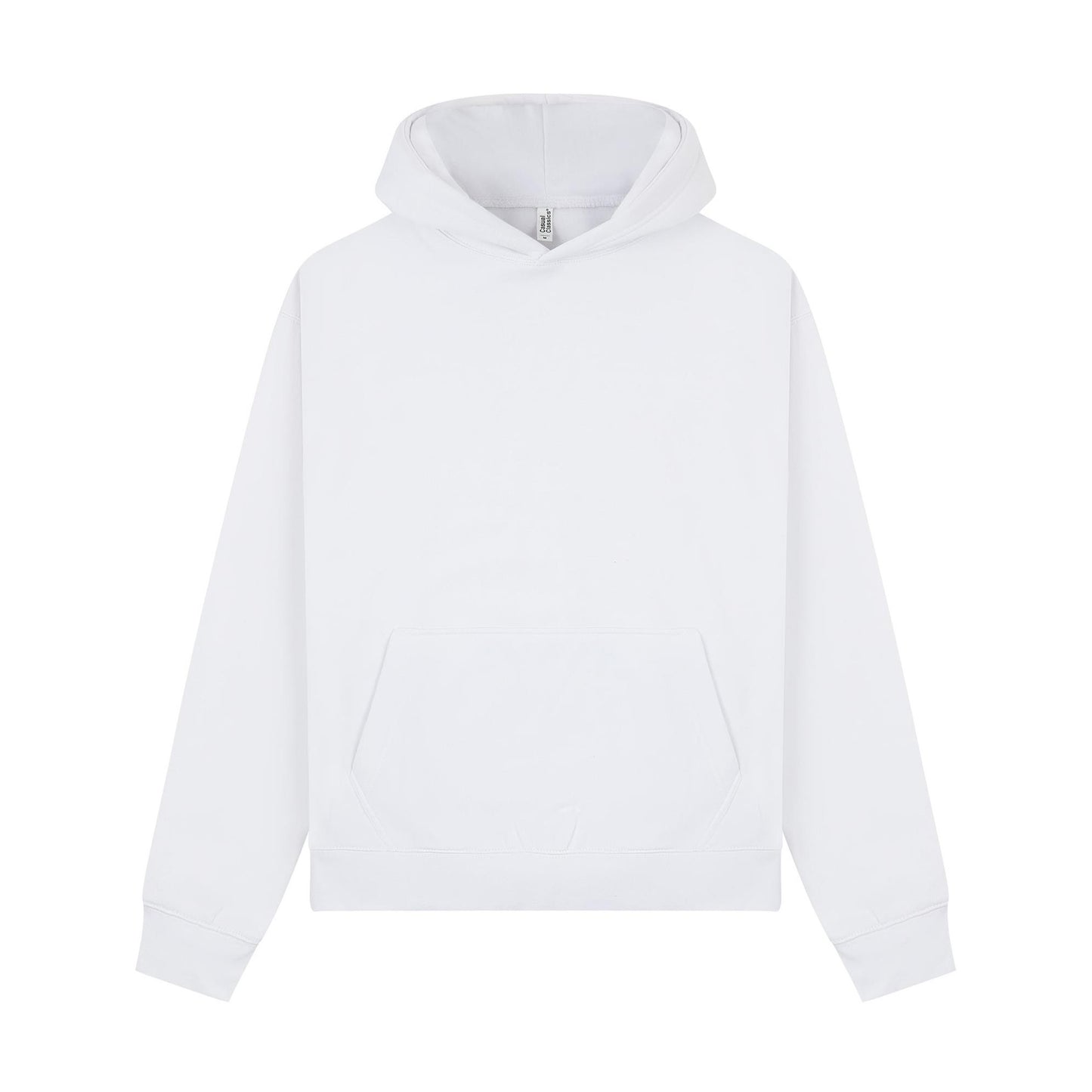 White - Front - Casual Classics Unisex Adult Premium Combed Cotton Oversized Hoodie