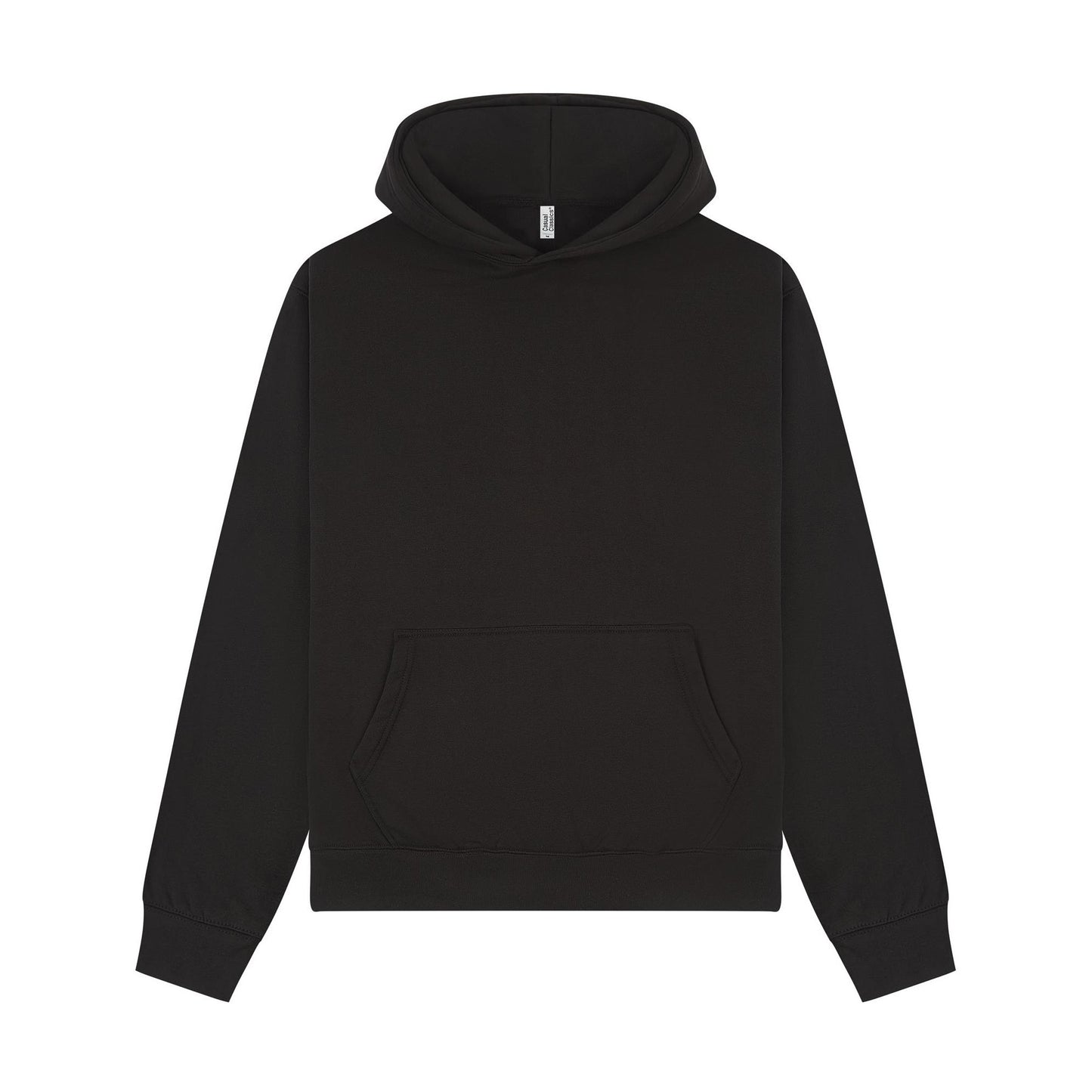 Black - Front - Casual Classics Unisex Adult Premium Combed Cotton Oversized Hoodie