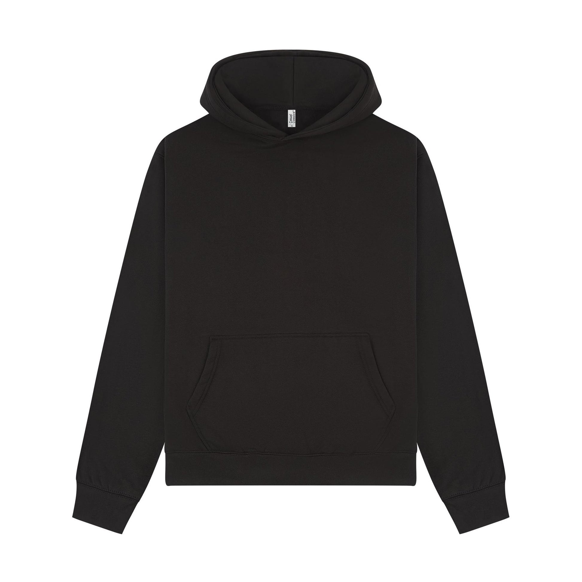 Black - Front - Casual Classics Unisex Adult Premium Combed Cotton Oversized Hoodie