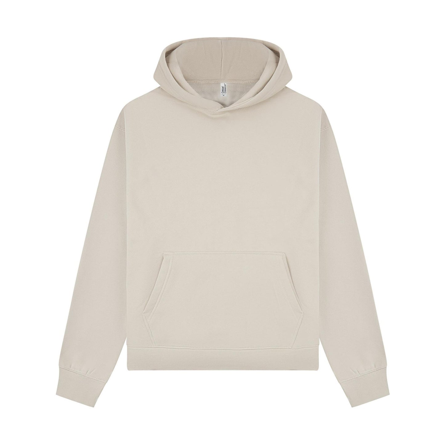 Stone - Front - Casual Classics Unisex Adult Premium Combed Cotton Oversized Hoodie