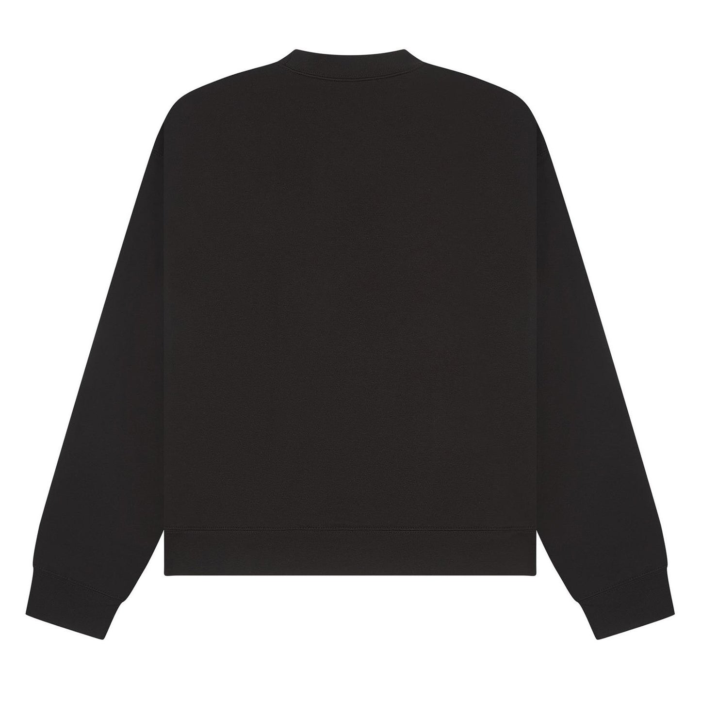 Black - Back - Casual Classics Unisex Adult Premium Combed Cotton Extended Neckline Boxy Oversized Sweatshirt