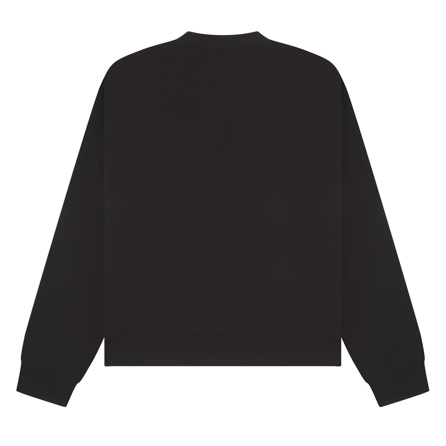 Black - Back - Casual Classics Unisex Adult Premium Combed Cotton Extended Neckline Boxy Oversized Sweatshirt