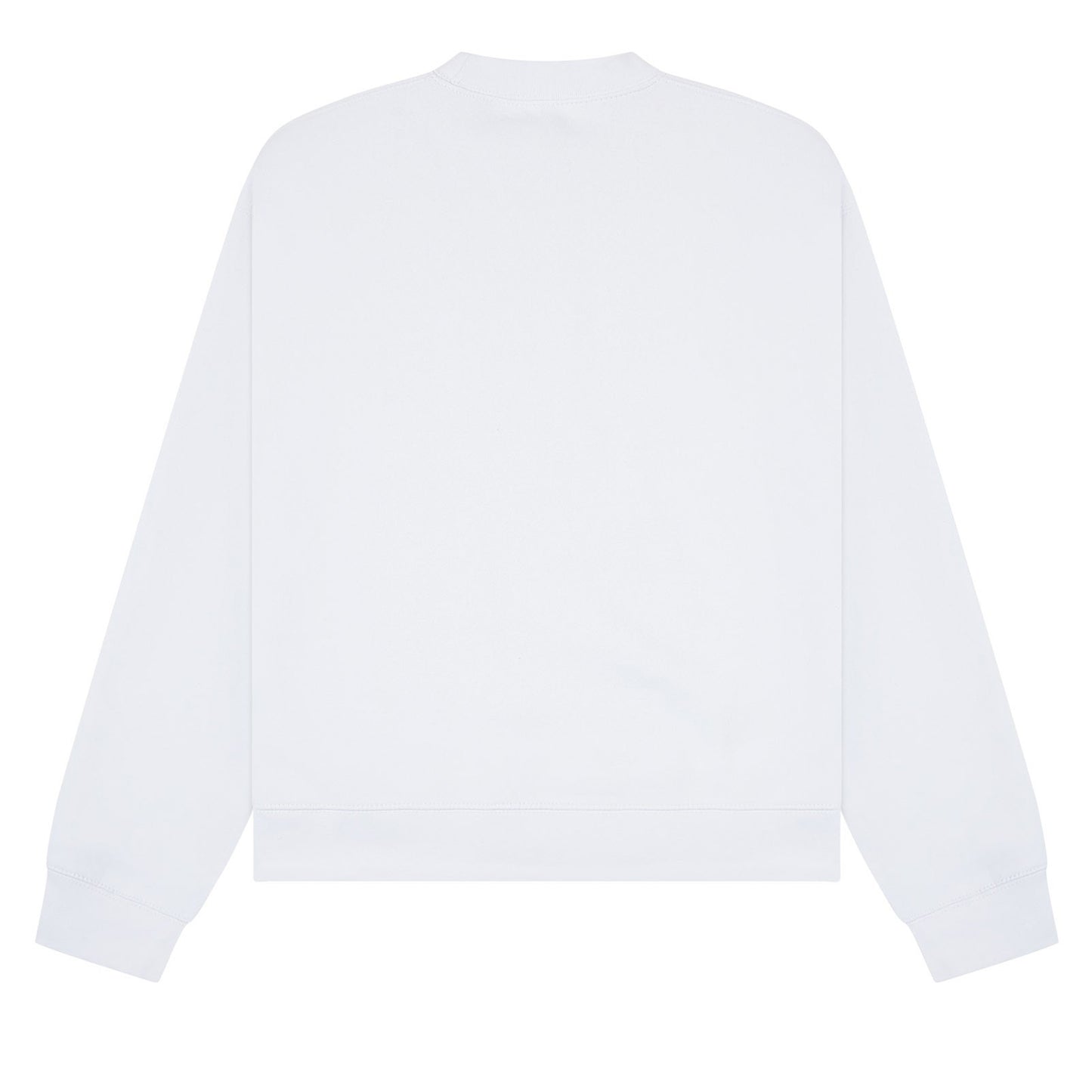 White - Back - Casual Classics Unisex Adult Premium Combed Cotton Extended Neckline Boxy Oversized Sweatshirt