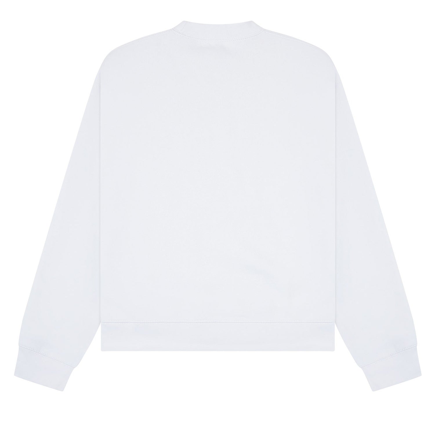 White - Back - Casual Classics Unisex Adult Premium Combed Cotton Extended Neckline Boxy Oversized Sweatshirt