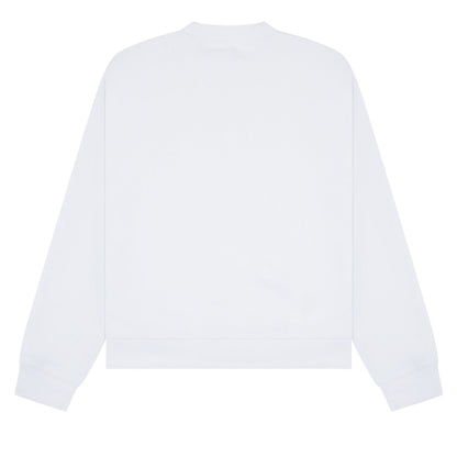 White - Back - Casual Classics Unisex Adult Premium Combed Cotton Extended Neckline Boxy Oversized Sweatshirt