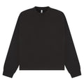 Black - Front - Casual Classics Unisex Adult Premium Combed Cotton Extended Neckline Boxy Oversized Sweatshirt