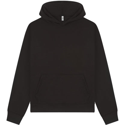 Black - Front - Casual Classics Unisex Adult Premium Combed Cotton Boxy Oversized Hoodie