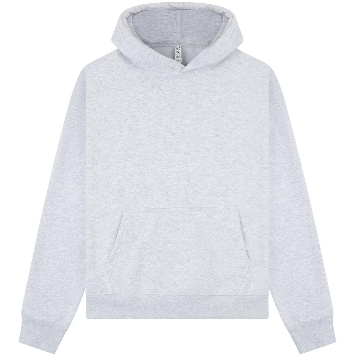 Ash Grey - Front - Casual Classics Unisex Adult Premium Combed Cotton Boxy Oversized Hoodie