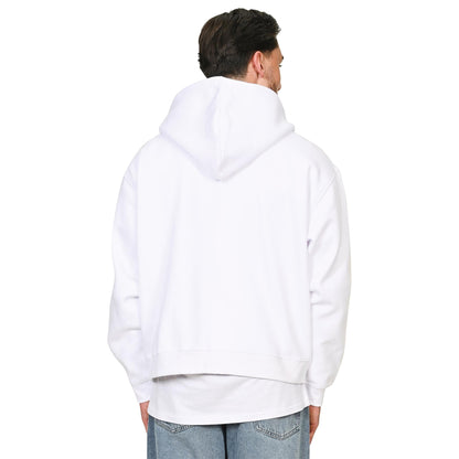 White - Pack Shot - Casual Classics Unisex Adult Premium Combed Cotton Boxy Oversized Full Zip Hoodie