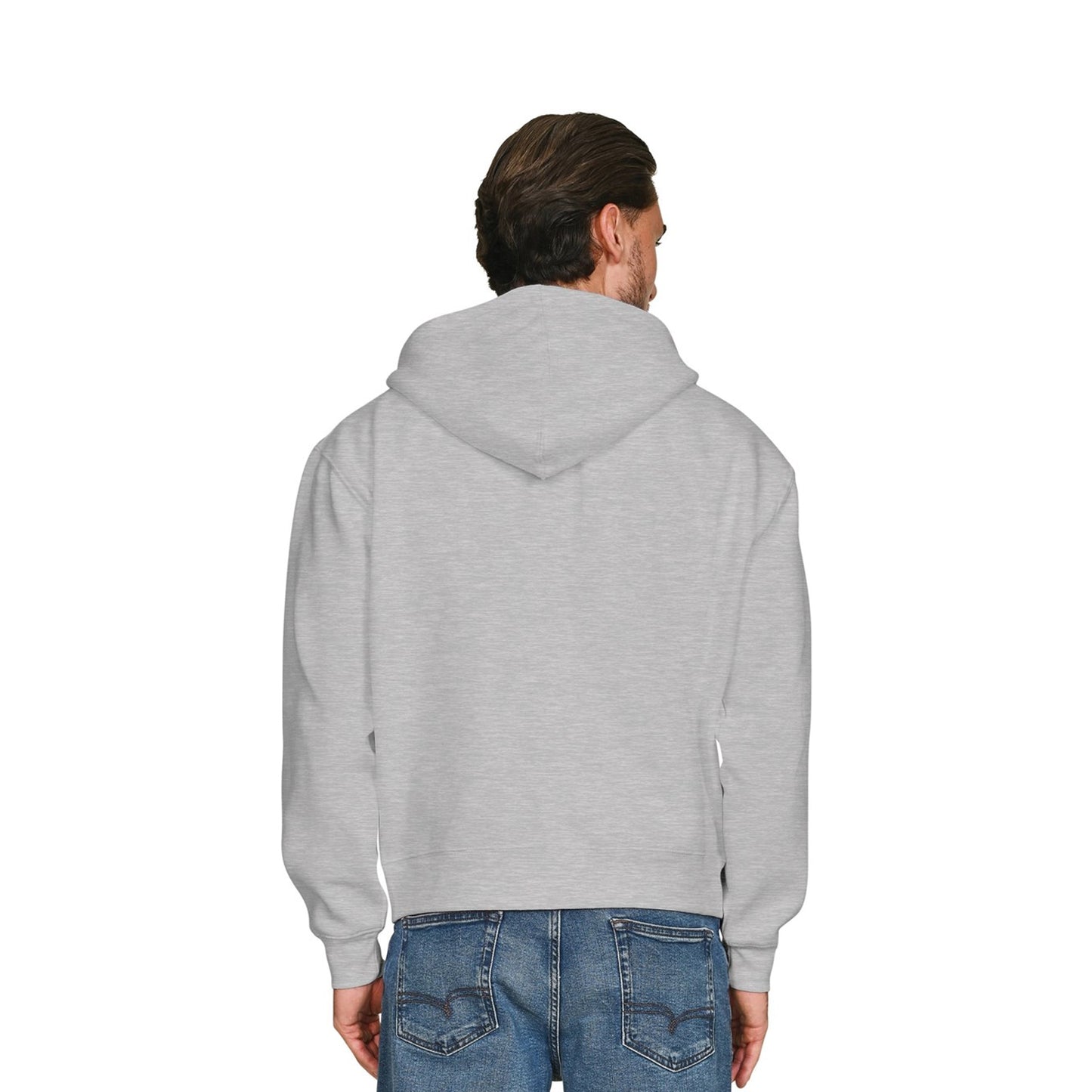 Ash Grey - Back - Casual Classics Unisex Adult Premium Combed Cotton Boxy Oversized Full Zip Hoodie