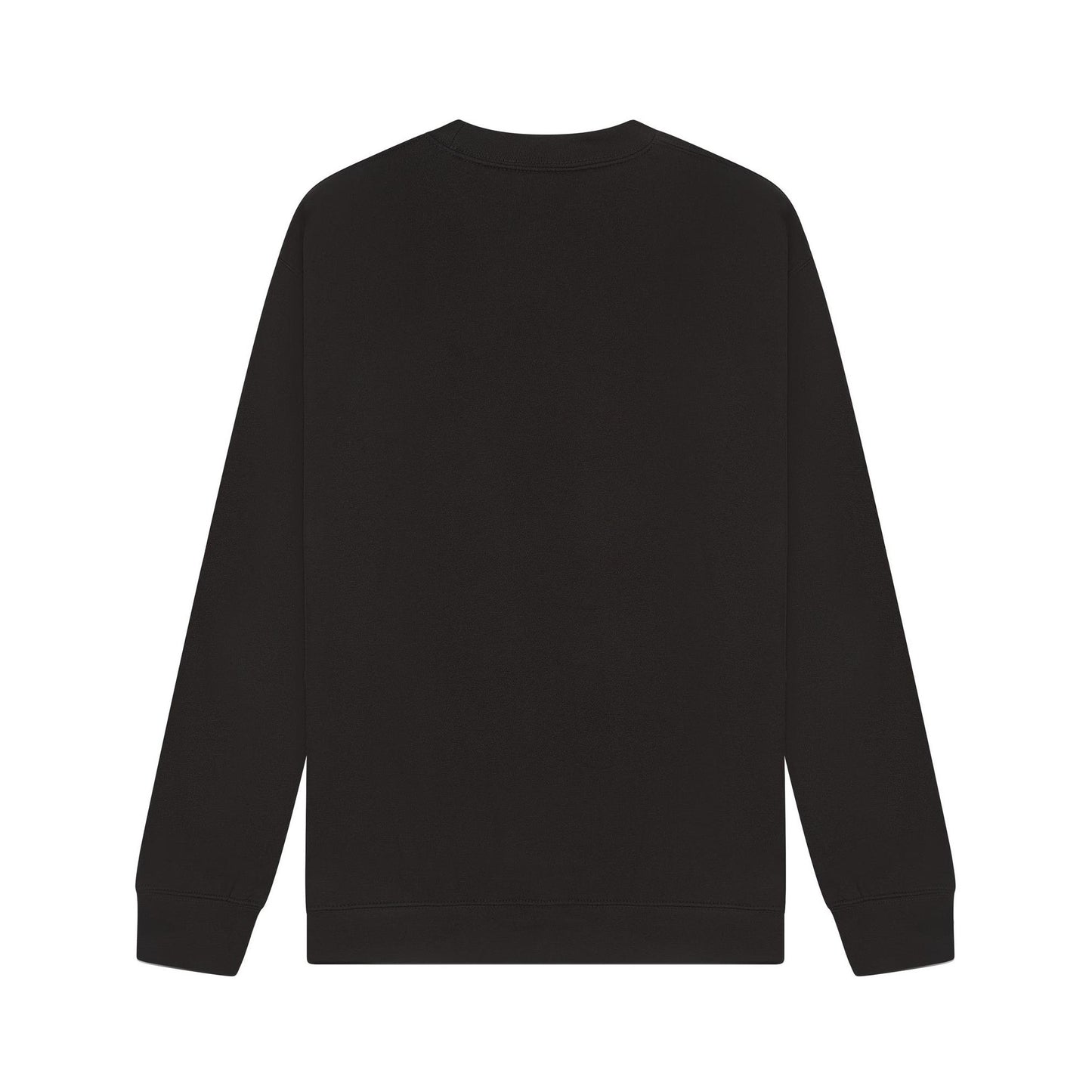 Black - Back - Casual Classics Unisex Adult Premium Combed Cotton Extended Neckline Oversized Sweatshirt