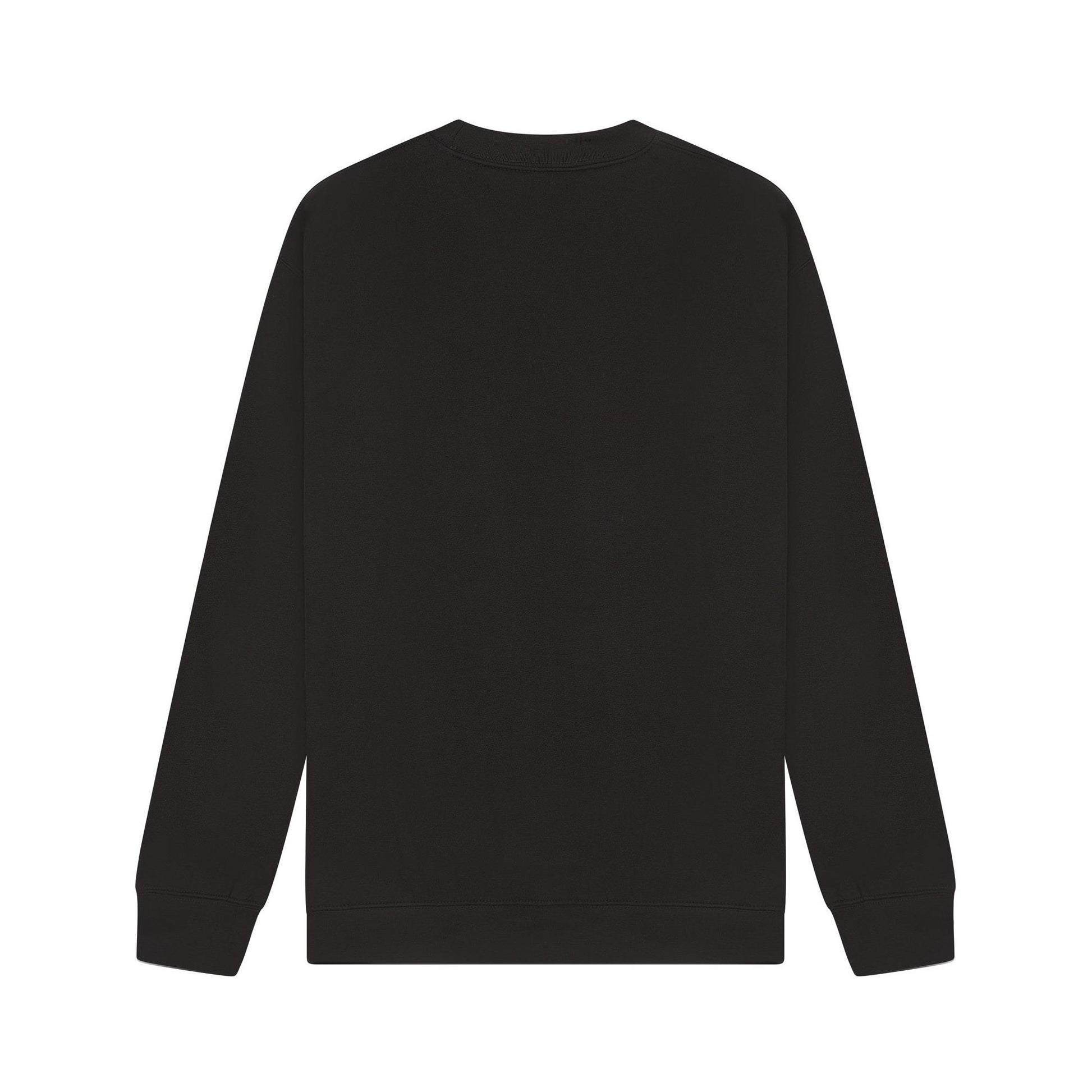 Black - Back - Casual Classics Unisex Adult Premium Combed Cotton Extended Neckline Oversized Sweatshirt