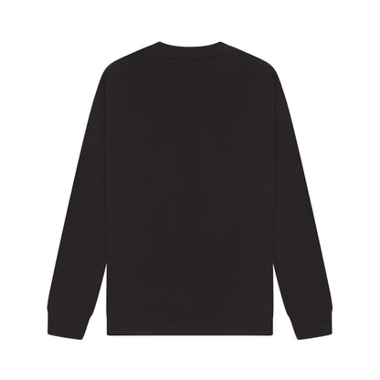 Black - Back - Casual Classics Unisex Adult Premium Combed Cotton Extended Neckline Oversized Sweatshirt