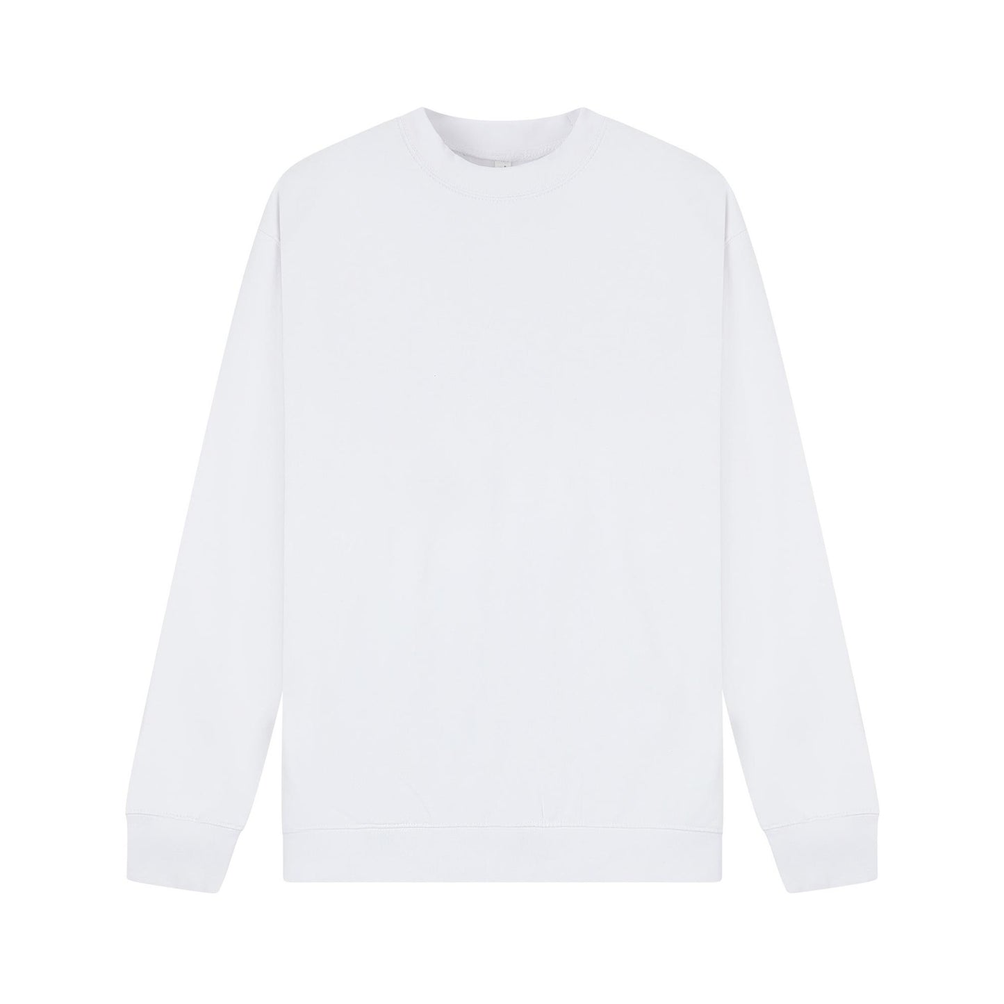 White - Front - Casual Classics Unisex Adult Premium Combed Cotton Extended Neckline Oversized Sweatshirt