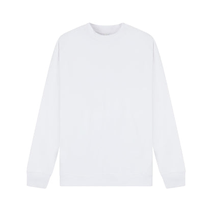 White - Front - Casual Classics Unisex Adult Premium Combed Cotton Extended Neckline Oversized Sweatshirt