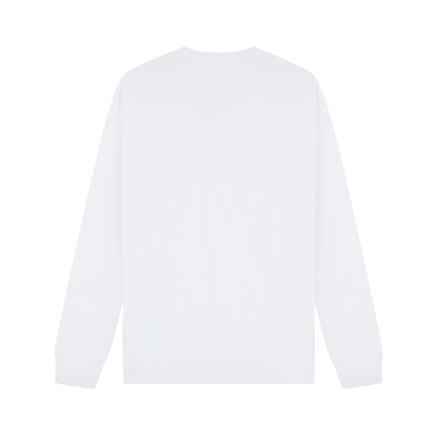 White - Back - Casual Classics Unisex Adult Premium Combed Cotton Extended Neckline Oversized Sweatshirt