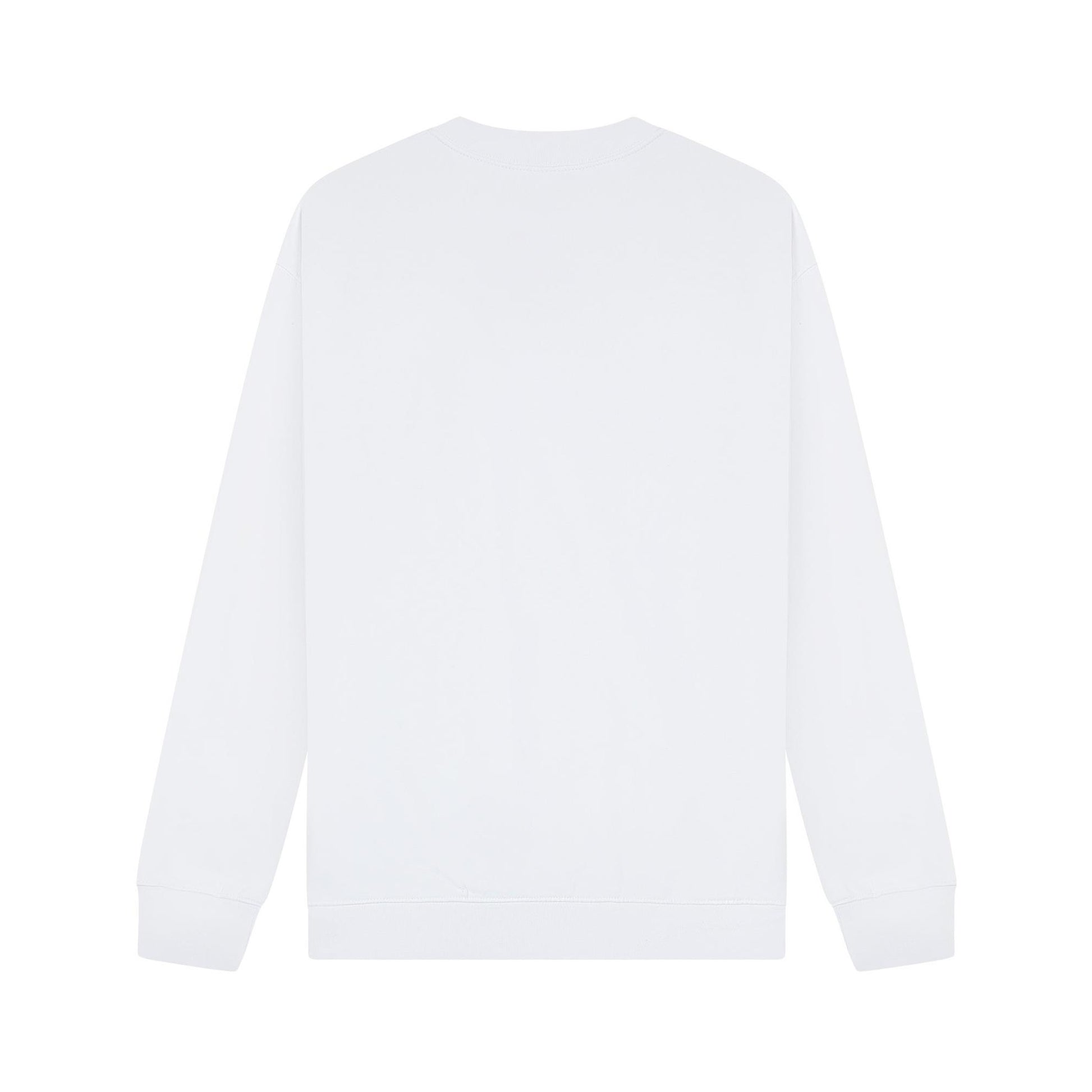 White - Back - Casual Classics Unisex Adult Premium Combed Cotton Extended Neckline Oversized Sweatshirt